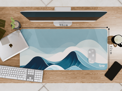 Tipsy Tales  Gaming Oceanic WavesMouse Pad: Ride the Clam Waves!-Extra Large (42CM X 90CM)