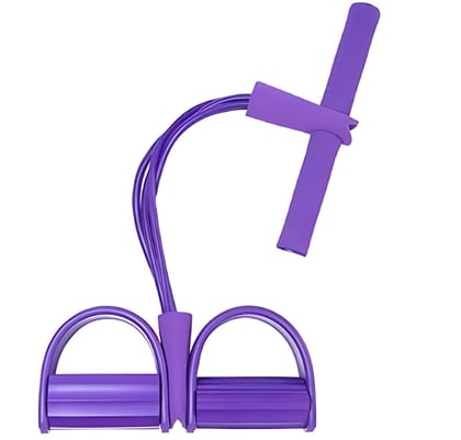 Heavy Duty Full Body Reducer Resistance Training Bands 4 Tube | Pedal Exerciser for Home Workout | Yoga, CrossFit, Arm & Tummy Exercise Equipment | Men & Women (Multicolor)