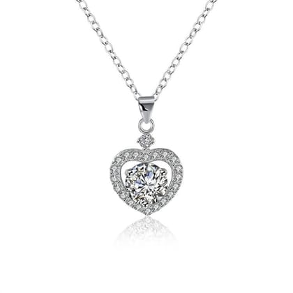 Sterling Silver Swarovski Crystals Heart Shaped Necklace