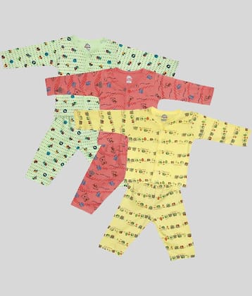 Aatumn Kids Wear Pack of 3 Baby Boys 100% Cotton Tops & Bottoms Sets ( Multi )