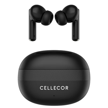Cellecor BroPods C105 Tune TWS |45H Playtime, ENC, 5.3v, IPX5, 50ms Low Latency Gaming Bluetooth-Black