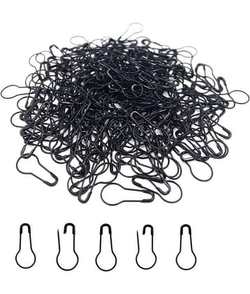 PRANSUNITA Bulb Shaped Brass Pear Shaped Hijab Safety Pin for Suit, Sarees, Garment Accessories, Pack of 50 pcs – Color -Black