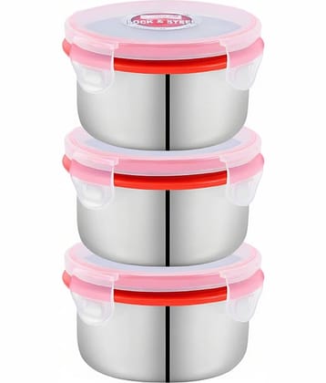 Kitcorner Stainless Steel Kitchen Containers/Tiffin/Lunch Box,350ml each (3U)