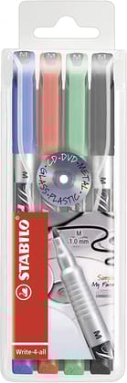 Permanent Marker - STABILO Write-4-all Wallet of 4 Medium Assorted Colours