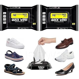 (Pack of 2) WildProducts - Wipes (80 + 80 Wipes) Sneaker Wipes Instant Sneaker Cleaner Shoe Cleaning Wipes