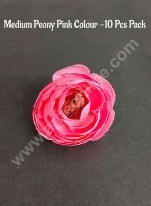 CAKE DECOR™ Medium Peony Artificial Flower For Cake Decoration – Pink ( 10 pc pack )