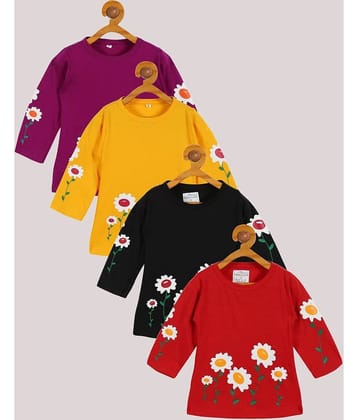 Babeezworld Pack of 4 Baby Girls Cotton T-Shirt ( Multi )