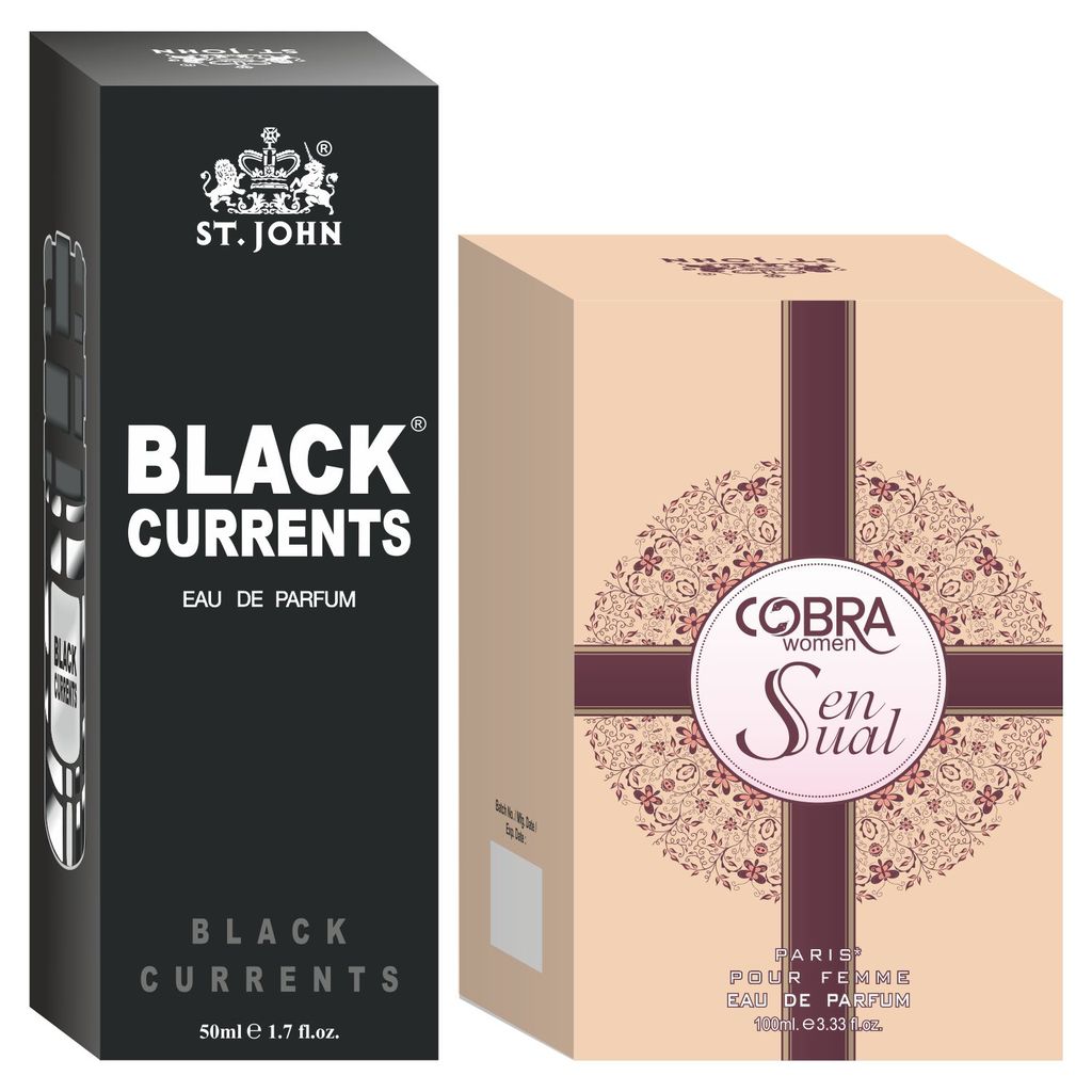 ST-JOHN Cobra Sensual 100ml & Black Current 50ml Body Perfume Combo Gift Pack Eau de Parfum  -  150 ml (For Men & Women)