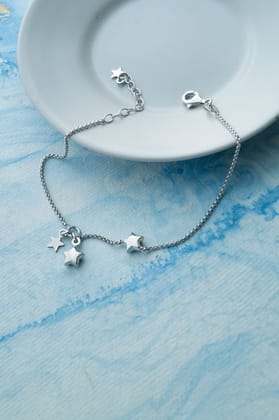 Playing With Stars Sterling Silver Chain Bracelet-Silver / 6.5 inches adjustable upto 7.5 inches