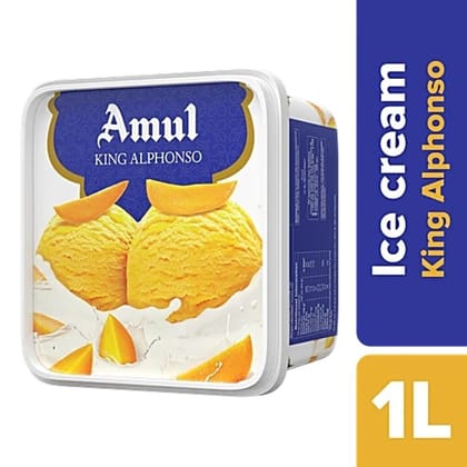 Amul Ice Cream - King Alphonso, 1 L Tub - 1000 mL - 1000 mL - One tub