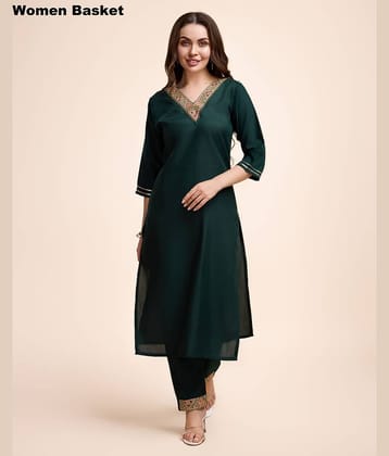 Women Basket Cotton Blend Printed Kurti With Pants Women's Stitched Salwar Suit - Maroon ( Pack of 1 )