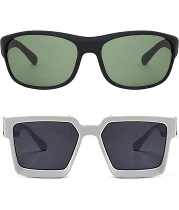 Kanny Devis - Black Wrap Around Sunglasses ( Pack of 2 )