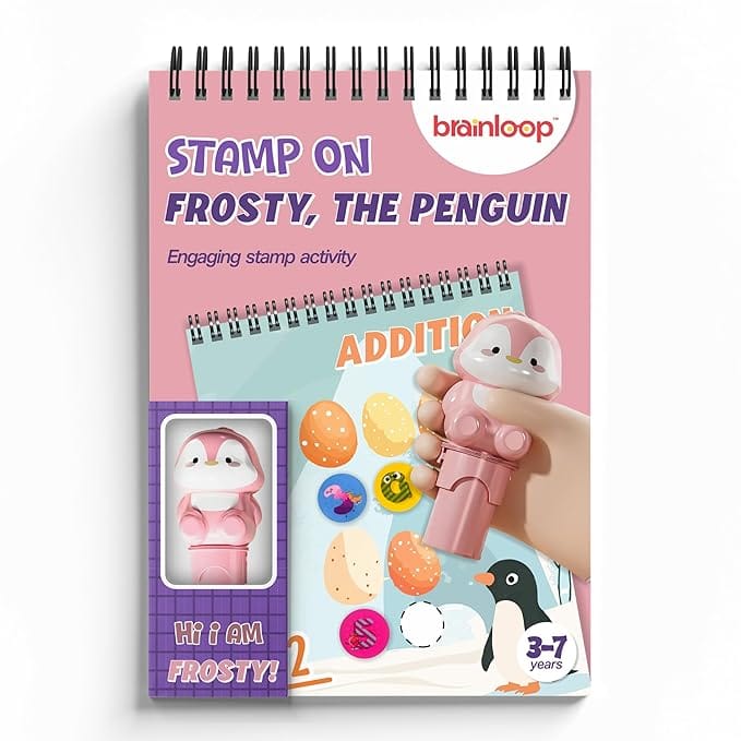 Stamp On Spiky, The Dino, Sticker Stamp and Activity Pad with 10 Pages, 100 Stickers, 1 Stamp Toy Collectible Figure, Fun Learning Activity, Return Gifts for Children from 3 Years