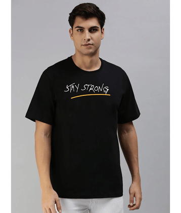 Veirdo Pack of 1 Cotton Oversized Fit Men's T-Shirt ( Black )