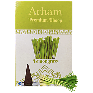 Bodysoul Arham Premium Dhoop Cone - Lemon Grass, 50 g