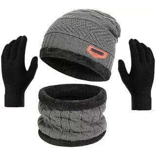 Eastern Club Unisex Grey Woolen Winter Cap (Pack of 3)