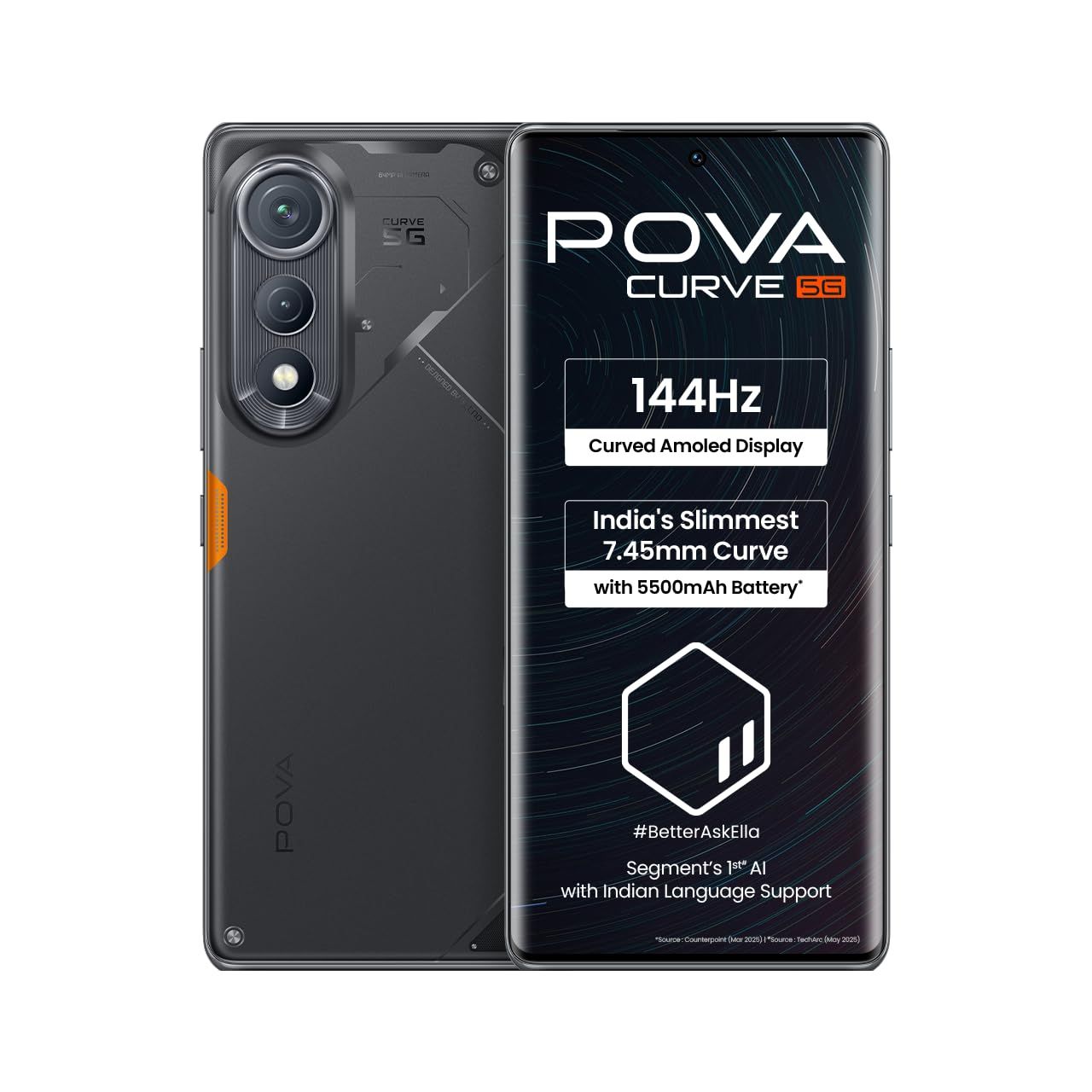POVA Curve 5G (Geek Black, 8GB+256GB) POVA Curve 5G (Geek Black, 8GB+256GB) - Geek Black / 8 GB RAM and 256 GB ROM