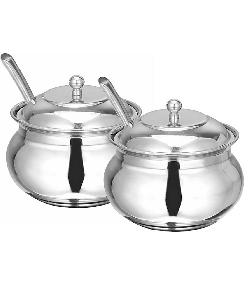 erum GHEE POT Steel Oil Container/Dispenser Set of 2 200 mL