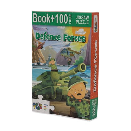 Advit Toys Defence Force Jigsaw Puzzle - 100 Piece + 32 Page Educational Book