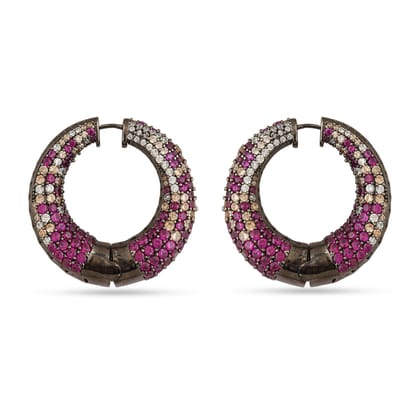Atika - Pink CZ Hoop Earrings