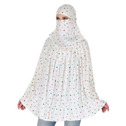 Shiv Textiles Women's Summer Scarf Pure Cotton White Printed Design Soft Breathable Neck Wrap Headscarf Lightweight Sun Protection Stole Daily Wear Fashion Accessory