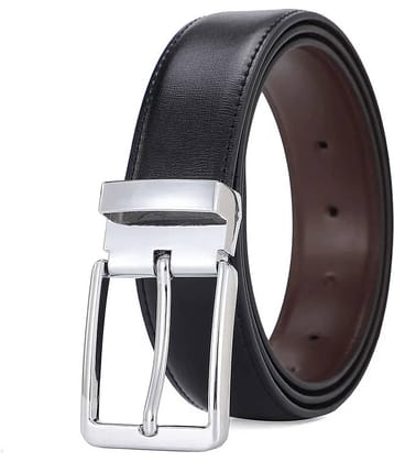 SILKSHOPPING - Black Faux Leather Men's Formal Belt ( Pack of 1 )