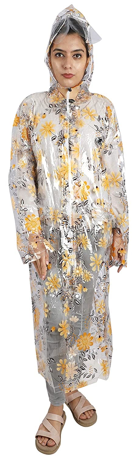 Romano nx Waterproof Lovely Printed Rain Overcoat for Women-Medium