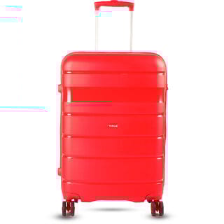 Timus Sunlite 68cm Medium Hard-Sided Check-In Luggage Bag with TSA Lock 360 Rotating Wheels(Red)