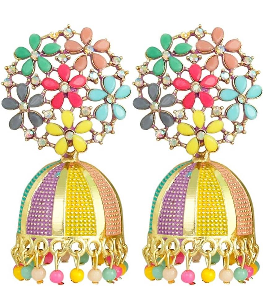 FASHION FRILL - Multi Color Jhumki Earrings ( Pack of 1 )