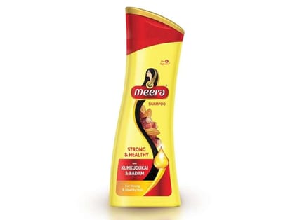 Meera Strong and Healthy Shampoo, With Goodness of Kunkudukai & Badam, Gives Soft & Smooth Hair, For Men and Women, Paraben Free, 180 ml Meera Strong and Healthy Shampoo, With Goodness of Kunkudukai & Badam, Gives Soft & Smooth Hair, For Men and Women, Paraben Free, 180 ml