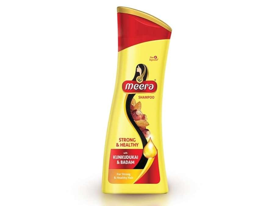 Meera Strong and Healthy Shampoo, With Goodness of Kunkudukai & Badam, Gives Soft & Smooth Hair, For Men and Women, Paraben Free, 180 ml