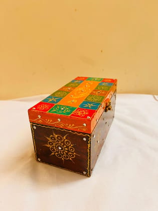 Hand Painted Wooden Gift Box, Multi-Purpose Storage Box, Home Decor