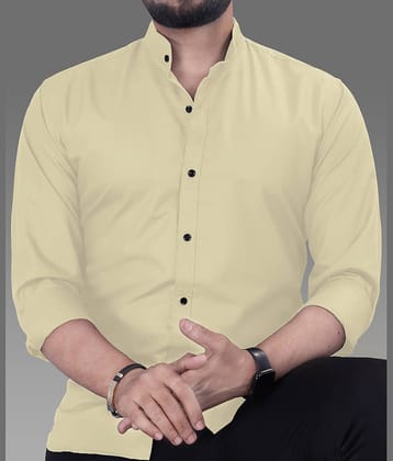 varutex Cotton Blend Regular Fit Solids Full Sleeves Men's Casual Shirt - Lime Green ( Pack of 1 )