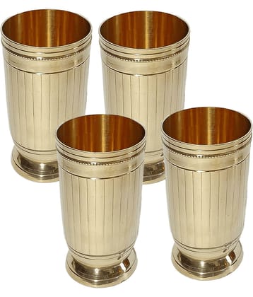 A & H ENTERPRISES - Heavy Water Brass Glasses 250 ml ( Pack of 4 )