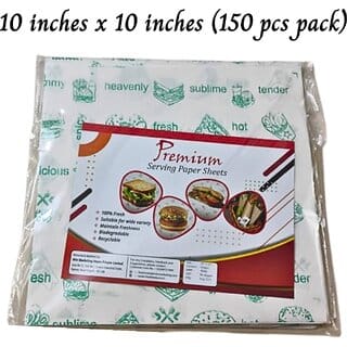 Butter paper sheet   Size 10 inches x 10 inches (150 pcs pack)