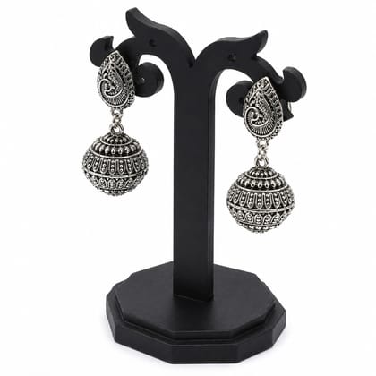 Tribes India Handcrafted Grey Metal Flower Ball Earring Tribes India Handcrafted Grey Metal Flower Ball Earring