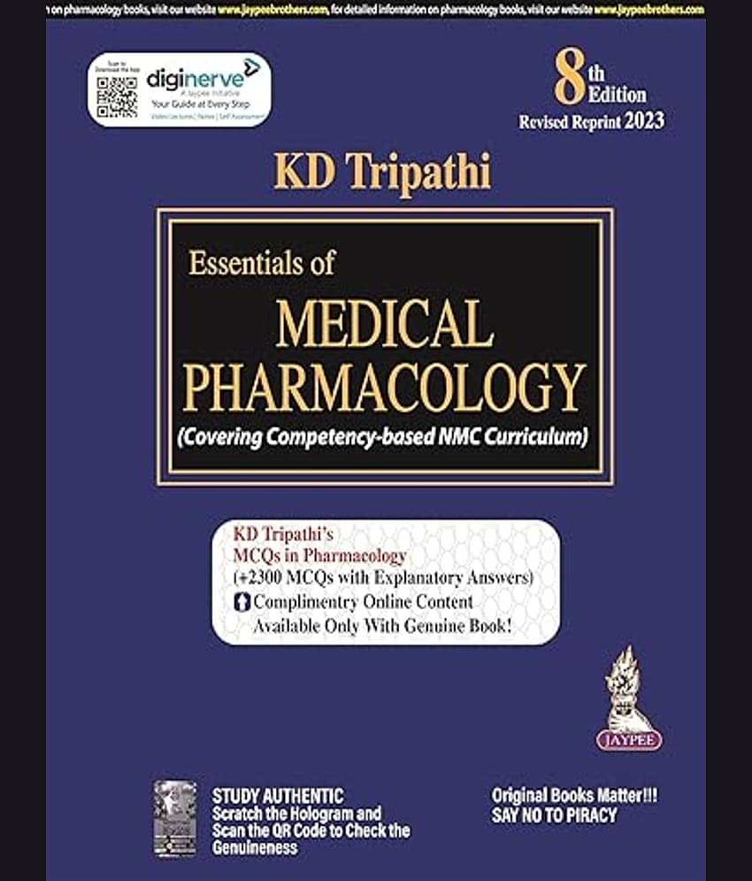 Essentials of Medical Pharmacology by K D Tripathi 2023 (8th edition)