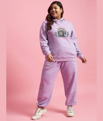 AUSTIVO Women Printed Sweatshirt With Joggers Co-Ord Set ( Black )