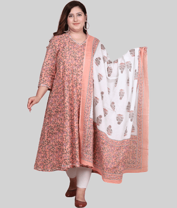 miravan - Orange Cotton Women's Anarkali Kurti ( Pack of 1 )