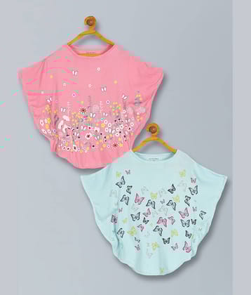 PLUM TREE Pack of 2 Girls Viscose Top ( Blue )