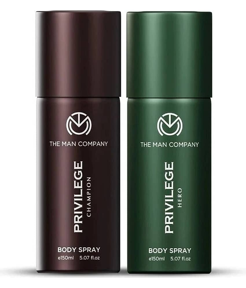 The Man Company Privilege Champion & Hero, Long-Lasting Deodorant Spray for Men 150 ml ( Pack of 2 )