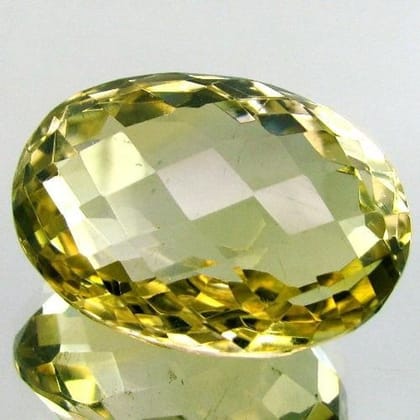 SUPERB A+ 70Ct Clear Fine Natural Lemon Quartz Oval Checker Cut Loose Gemstone