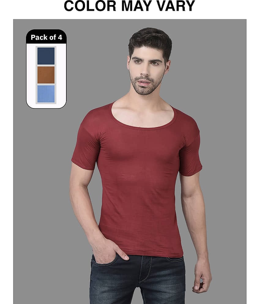 Pack of 4 Dollar Multi Cotton Men's Vest