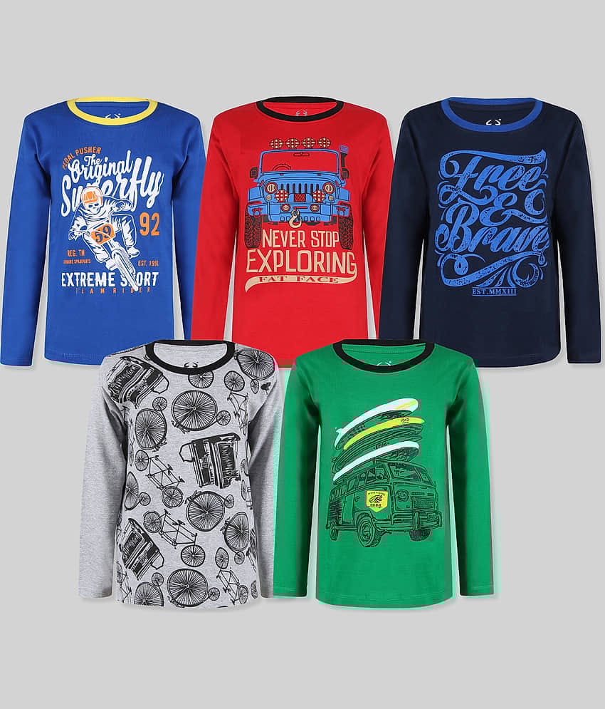 E1K Pack of 3 Baby Boys Cotton T-Shirt ( Multicolor )