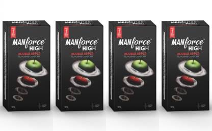 MANFORCE High Double Apple Flavoured Lubricated Condoms | Ultra Thin | 10 Sheets x 4 Condom  (Set of 4 40 Sheets)