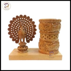 Wooden Peacock 3 with Pen Holder