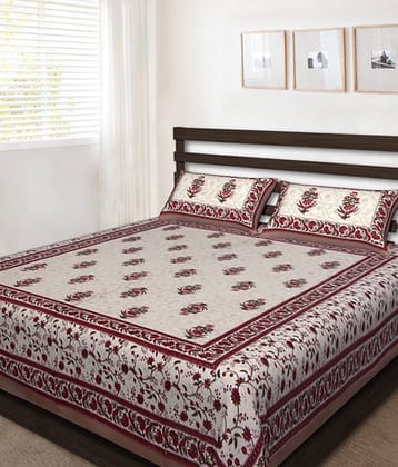 Uniqchoice Cotton Double Bedsheet ( Off White )