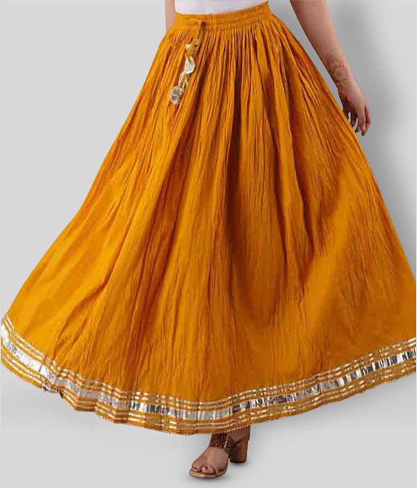 FABRR - Mustard Cotton Women's A-Line Skirt ( Pack of 1 )