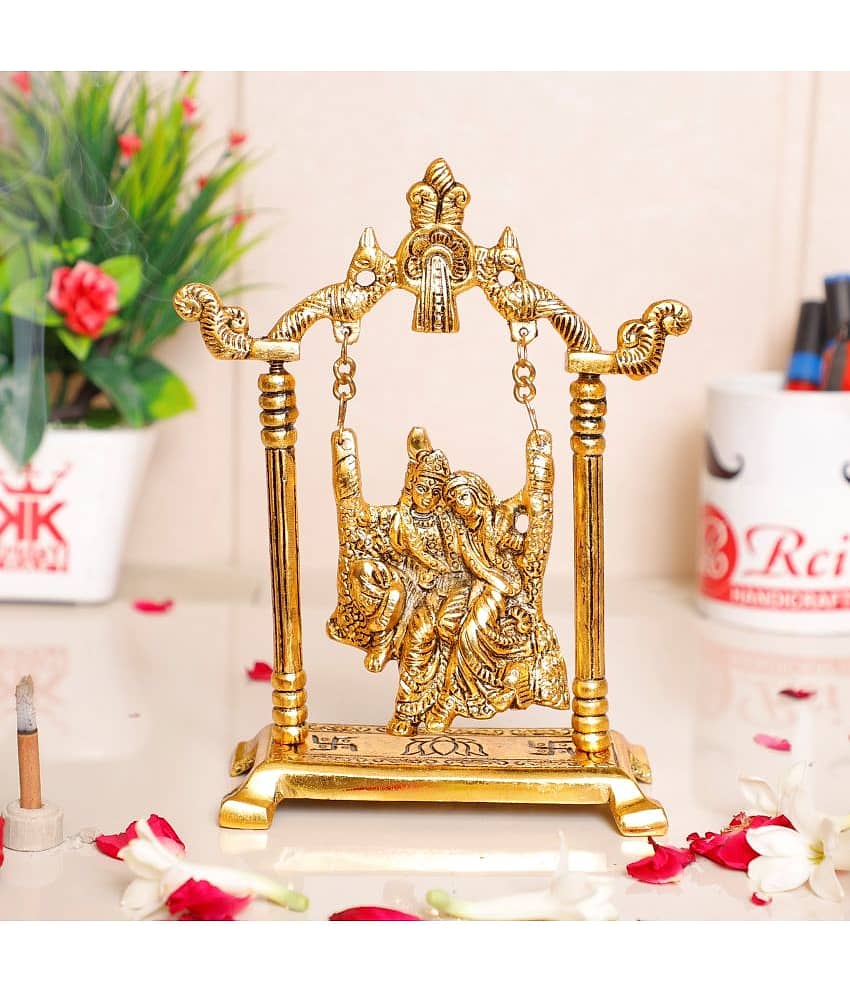 KridayKraft Aluminium Radha Krishna Idol ( 20 cm )