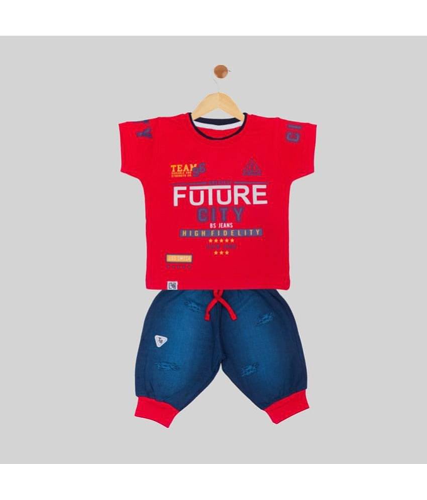 Mars Infiniti Pack of 1 Unisex for Baby Cotton T-Shirt & Shorts ( Multi )